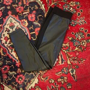LOFT Black Faux Leather Pants Womens size medium